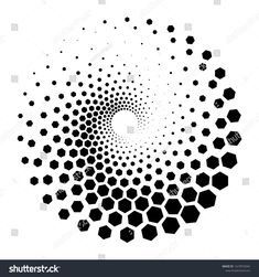 an abstract black and white background with hexagonal shapes in the center, as well as