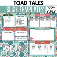 a poster with the words, road tales and slide templates