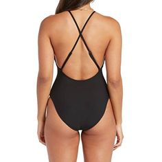 VOLCOM Simply Seamless One Piece Women's Swimsuit -New with Tag -Brand: VOLCOM -Color: Black -Size: L -Material: 74%Recycled Polyester/26%Elastane -Limited Bottom Coverage -Adjustable Crisscross Straps -V-Neck with Twist Detail -Keyhole Cutout at Front -No Bra Cups -Volcom Logo Metal Rivet at Wearer's Back Hip -Pull-On Style -Made in China Black Bodysuit For Swimming With Solid Back, Black Beachwear Bodysuit With Solid Back, Black One-piece Bodysuit With Solid Back, Black Bodysuit With Solid Back For Poolside, Black Bodysuit For Beach With Moderate Back Coverage, Black Bodysuit For The Beach With Moderate Back Coverage, Black Bodysuit With Moderate Back Coverage For Beach, Volcom Logo, Women's Swimsuit