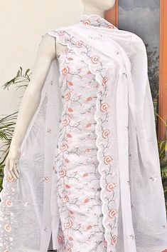 Elegant & Light  Kota Cotton Kurta with all over hand embroidery . Kurta will need lining. Dupatta has embroidered bootis and borders and scallops in the edges. Kota Doria fabric is a combination of cotton and silk woven in a square check pattern. Kota Doria comes in pure silk, pure cotton and sometimes a blend of both. It is among the softest and most delicate kinds of cotton. Kota doria cotton is light and feels very soft on the skin, lending itself to both home and office wear. kota cotton kurta Length: 2.4 - 2.5 mtrs.  Kota cotton Dupatta length : 2. 4 - 2.5 mtrs  Can be paired with any existing white / colored bottom. Care for your fabric: Mild hand wash at home. PLEASE NOTIFY US IMMEDIATELY IF YOU FACE ANY ISSUE REGARDING YOUR PRODUCT WE WILL TRY OUR BEST TO HELP YOU OUT , PLEASE BEF Embroidery Kurta, Kota Doria Suits, Unstitched Suits, Cotton Kurta, Check Pattern, Soft Light, Office Wear, Salwar Kameez, Pure Silk