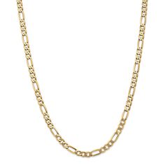 5.25mm, 14k Yellow Gold, Flat Figaro Chain Necklace Figaro Chain Necklace, 14k Yellow Gold Necklace, Bow Jewelry, Figaro Chain, Jewelry Companies, Gold Chain Necklace, Fine Jewellery Necklace, Polish Jewelry, 925 Sterling Silver Jewelry