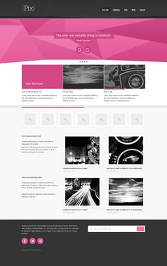 the pink and black website design