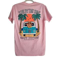 Nwt| Pink | Simply Southern " Live By The Sun" Short Sleeve T- Shirt - 100% Cotton - Nwt, Never Worn Approx. Measurements Size: Small Armpit To Armpit: 17.5" Length (Shoulder To Hem): 28" D-0529 Simply Southern Outfits, Simply Southern Shirts, Southern Outfits, Outfit Inspo Summer, Casual Preppy Outfits, Southern Shirts, Cute Preppy Outfits, Cute Sweatshirts, Simply Southern