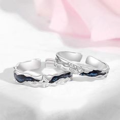 Make your love story unique with custom engraving in any language (names, initials, or a special message). Promise Rings Set, Silver Promise Rings, Promise Ring Set, Sterling Silver Promise Rings, Bff Gifts