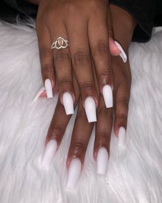 instagram coffin nut Milky Nails, Drip Nails, Short Square Acrylic Nails, Short Acrylic Nails Designs, Square Acrylic Nails