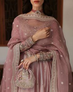 Aesthetic Indian Wedding Outfits, Desi Wedding Clothes, Faiza Saqlain, Indian Suits For Women, Silk Churidar, Seashell Pink, Desi Fits, Desi Dress