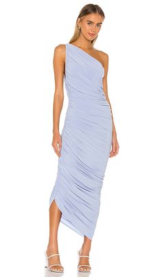 Norma Kamali X REVOLVE Diana Gown in Celestial Blue | REVOLVE Spring Wedding Guest Attire, Diana Gown, Norma Kamali Dress, Carrie Dress, Spring Wedding Guest, Spring Wedding Guest Dress, Best Wedding Guest Dresses, Celestial Blue, Song Of Style