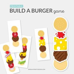 the printable burger game is ready to be played in any child's room