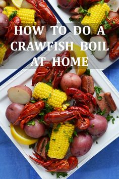 crawfish boil at home with potatoes and corn on the cob in it