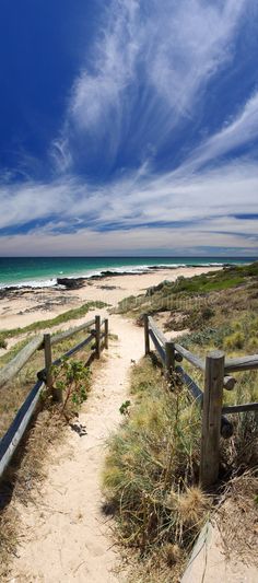 the path to the beach is empty