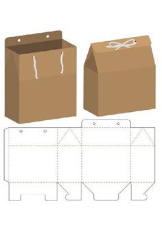 an open cardboard box with a bow on the side and cut out to look like it is