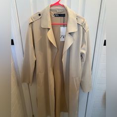 Tan Zara Overcoat Size M, Never Worn With New Tags Cheap Oversized Zara Outerwear, Zara Jackets, Jackets & Coats, Jackets For Women, Zara, Cream, Tags, Women Shopping, Color