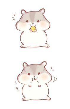 an image of hamsters with music notes on their ears and eyes, one is eating