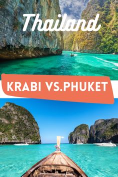 the view from a boat in thailand and krabi v's phoket