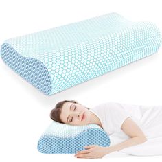 Soft memory foam pillow with 3-5 seconds automatic rebound. Feels like sleeping on a cloud, and effectively relieves head, shoulder, and neck pain to provide a comfortable sleep. For office workers, the elderly, teenagers, students to provide deep sleep. Alwyn Home Color: Blue | Alwyn Home Nagma Memory Foam Medium Support Pillow 5.51 H x 14.29 W x 5.53 D in Shredded Memory Foam / Memory Foam in Blue | 5.53" L x 14.29" W x 5.51" H | Wayfair Pillow For Neck, Cervical Pillow, Orthopedic Pillow, Cervical Pillows, Stomach Sleeper, Neck Pain Relief, Neck And Shoulder Pain, Foam Pillow, Memory Foam Pillow