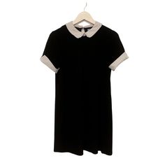 This Item Is A Gently Used Dress By Cece. Size Is Small. Chest Laid Flat Is 19" And Total Length Is 35.5." 95% Polyester/ 5% Spandex. Lining Is 100% Polyester. Hand Wash Cold And Line Dry. Style Is A Pull On Shift Style In All Black With White Pleated Collar And Cuffs. Design Is Very Goth And Wednesday Addams Vibe. It Is Pre-Owned And Does Not Look Brand New But It Has No Major Flaws Such As Stains Or Holes. Message With Questions And Offers Are Welcome! Style Tags: Cece, Nordstrom, Black Dress, Classic Black Collared Mini Dress, Classic Black Short Sleeve Mini Dress, Classic Black Mini Dress With Short Sleeves, Black Mini Dress With Short Sleeves For Daywear, Turquoise Dress, Ruffle Long Sleeve, Ruffle Sleeve Dress, Sleeveless Shift Dress, Shift Dress Black