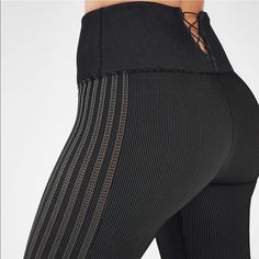 New Without Tags. Sporty Black Leggings For Loungewear, Black High-waist Activewear For Workout, Black High Waist Activewear For Pilates, Black High Waist Workout Activewear, Black High-waist Workout Activewear, Sporty Black Leggings, Black Yoga Pants For Loungewear, Black Sportswear Yoga Pants, Black Moisture-wicking Leggings For Loungewear