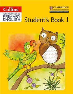 a yellow book with an owl and bird sitting on top of it, the title student's book 1