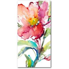 a painting with pink flowers on it