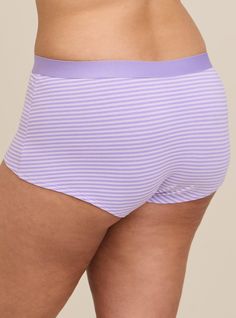 FIT Mid-rise. Medium coverage. MATERIALS + CARE Cotton-blend knit fabric. . 95% cotton, 5% spandex. Machine wash cold. Dry flat. Imported. DETAILS Striped print. The best plus size women's cotton mid-rise boyshort panty sleep bottoms in teddy stripe orchid bloom: lavender made of cottonspan. These comfy pajamas will be your favorite PJs to sleep in or lounge around. Torrid is your destination for the freshest spring and summer styles. Stretch Cotton Boxer Briefs With Built-in Shorts, Fitted Cotton Pajama Shorts With Elastic Waistband, Fitted Seamless Cotton Shorts, Fitted Cotton Pajama Shorts With Short Inseam, Seamless Stretch Cotton Pajama Shorts, Seamless Purple Cotton Bottoms, Stretch Cotton Boxer Briefs With Short Leg, Seamless Cotton Boxer Briefs, Purple Cotton Pajama Shorts