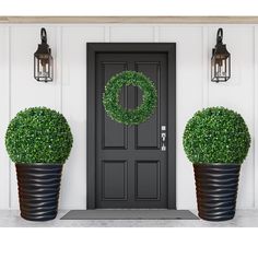 PRICES MAY VARY. Package Include: you will receive 2 pieces of artificial plant topiary balls and 1 piece of faux boxwood wreath, boxwood ball measures 16.1 inch in overall diameter and 13 inch in inner diameter, the diameter of the boxwood wreath is 11.8 inch, this set of greenery decoration can bring beauty and elegance to any space, attracting the attention of guests with its charm and style Easy to Care: boxwood balls and green leaves wreath are all artificial plants, so they are not easy to Plant Topiary, Fall Container Plants, Faux Boxwood, Boxwood Balls, Fall Containers, Artificial Topiary, Backyard Balcony, Plant Decoration, Boxwood Topiary