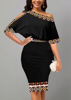 Black Geometric Pattern Dress, Black Dress With Geometric Pattern, Black Dresses With Geometric Pattern For Party, Black Geometric Pattern Party Dress, Black Party Dress With Geometric Pattern, Chic Black Dress With Geometric Pattern, Elegant Black Dress With Geometric Pattern, Elegant Black Dresses With Geometric Pattern, Black Boat