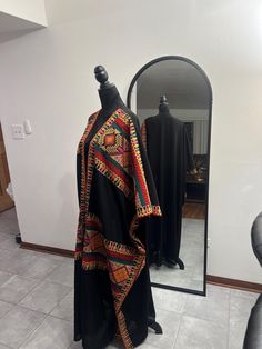 Black Tatreez Open abaya, very light material made up of polyester and chiffon Open Abaya, Labour Day, Art Collection, Dress Outfits, Chiffon, Bathing Beauties, United States, Purses And Bags, Womens Dresses