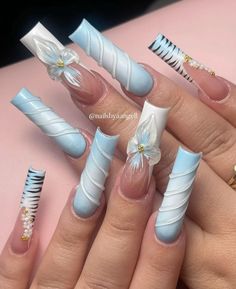 Long Square Nails, Spring Nail Designs, Simple Acrylic Nails, Glow Nails, Work Nails, French Acrylic Nails