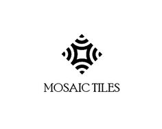 the logo for mosaic tiles is shown in black and white