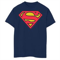 He'll love the look and feel of this Boys Superman Classic Chest Logo Graphic Tee. He'll love the look and feel of this Boys Superman Classic Chest Logo Graphic Tee. FEATURES Crewneck Short SleevesFABRIC & CARE Cotton/Polyester Machine wash Imported Size: M HUSKY. Color: Navy. Gender: male. Age Group: kids. Blue Superhero Crew Neck Top, Blue Superhero Short Sleeve Top, Blue Short Sleeve Superhero Tops, Boy Tees, Logo Graphic, Superman, Fabric Care, Husky, Short Sleeves