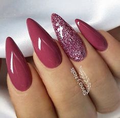 Long Almond Nails, Nagellack Trends, Her Nails, Simple Nail Art Designs, Super Nails, Trendy Nail Design, Pink Nail, Nails Desing, Beautiful Nail Art