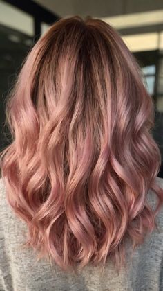 Find soft pink hair color ideas for a gentle back view. Visit our website for more delicate hair inspirations. Save these soft styles for your next hair makeover! 🌸 #SoftHair #PinkHairTrends #BackViewInspo Deep Rose Gold Hair, Light Pink Hair On Brown Hair, Soft Pink Hair Color, Pink Rose Gold Hair, Soft Pink Hair, Rose Blonde Hair, Dusty Rose Hair, Rose Gold Hair Blonde, Pink Hairstyles