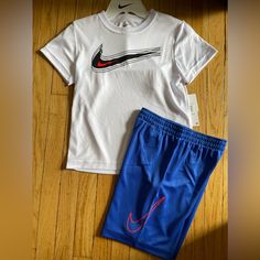 New With Tag Nike Boys, Nike Boy, Nike Blue, Kids Nike, Matching Sets, Blue White, Color Blue, Size 7, Blue And White