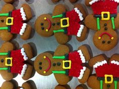 gingerbreads decorated like santa claus and snowmen