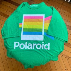 Nwot Polaroid Tee Shirt. Awesome Colors. Retro Green Screen Print Shirt, Polaroid Shirt, Tee Shirt, Tee Shirts, Mens Shirts, Man Shop, Green, Clothes, Color