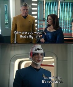 the captain and his wife are talking to each other