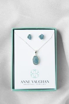 Spread joy and celebrate special moments with this exquisite birthstone set, a wonderful gift for those born in March. Featuring stunning natural aquamarine set in sterling silver. Sterling Silver (nickel and lead-safe) Aquamarine Necklace: 16-20.5", adjustable with sterling silver lobster claw clasp Earrings: sterling silver post and butterfly closure We hand select our natural materials, thus there may be slight variations in color and/or size that will not detract from the overall aesthetic O Sterling Silver Gemstone Jewelry For Mom, Sterling Silver Gemstone Jewelry As Gift For Mom, Blue Topaz Jewelry For May Birthstone Gift, Aquamarine Jewelry With Matching Earrings For Anniversary, Sterling Silver Birthstone Jewelry Sets As Gift, Sterling Silver Jewelry Sets With Birthstone For Gift, Oval Gemstone Jewelry Sets As Gifts, Aquamarine Gemstone Jewelry For Anniversary, Silver Aquamarine Jewelry With Natural Stones