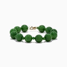 Effy 14K Yellow Gold Jade Bracelet, 202.00 TW Effy Jewelry, Jade Bracelet, Yellow Stone, Jade Beads, Gold Yellow, Beaded Bracelet, Frosting, Gold Metal, Jade