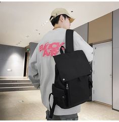 Kylethomasw Korean Cool Backpack For Women Men Simple Pure Color Waterproof School Bags For Teenage Girls Collage Student Book Bag Mochilas Collage Student, Cool Backpack, Black Rucksack, Big Backpacks, School Bag College, Student Book, Backpack For Women, Women Crossbody Bag, Canvas Crossbody Bag