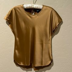 This Cap Sleeve Top Drapes Effortlessly Thanks To The Luminous Satin. Slight High-Low Shirttail Hem Silk Bronze Shirt, Club Tops, Cap Sleeve Top, Club Monaco, Cap Sleeve, Monaco, Cap Sleeves, High Low, Sleeve Top