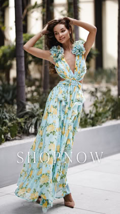 Step into the sunshine with our Athena maxi dress. Adorned with blue and yellow floral print, this must-have dress features cut outs and flattering ruffles throughout the skirt. Make a statement of elegance and grace at any summer event from weddings to Royal Ascot. Fancy Brunch Outfit, Essence Types, Vineyard Outfit, Black Tie Optional Wedding, Glamour Aesthetic, 18th Party, Cottage Fairy, Summer Wedding Outfit Guest, Dresses 2024