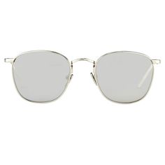 Simon Square Sunglasses Frame in White Gold by LINDA FARROW – LINDA FARROW (INT'L) Chic Silver Sunglasses With Square Frame, Sleek Square Frame Sunglasses With Mirrored Lenses, White Square Frame Sunglasses With Mirrored Lenses, Modern Cream Square Frame Sunglasses, Linda Farrow Sunglasses, Sunglasses Frame, Linda Farrow, Square Sunglasses, Gold Frame