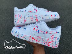 Sneakers Air Force, Custom Af1, Custom Painted Shoes, Custom Nike Shoes, Air Force 1 Custom, Custom Air Force 1, Personalized Shoes, Blue Neon, Cute Nike Shoes