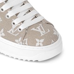 LOUIS VUITTON® - Time Out Sneaker - Ivory Louis Vuitton Sneaker, Louis Vuitton Official Website, Louis Vuitton Official, Louis Vuitton Shoes, Sneaker Collection, Time Out, Shoe Collection, Womens Shoes Sneakers, Latest Design