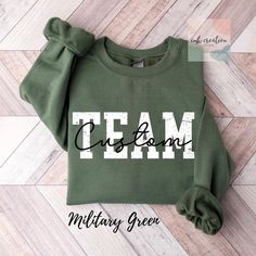 Custom Team Name Sweatshirt, Custom Best Team Ever Sweatshirt, Teammate Team Member Sweatshirt, Work Team Company Sweatshirt, Coworker Gifts Same Design on Comfort Colors Tshirt: https://www.etsy.com/listing/1789868129/comfort-colors-custom-team-name-shirt Same Design on Bella And Canvas Tshirt: https://www.etsy.com/listing/1775671950/custom-team-name-shirt-custom-teammate ❤ Gildan Brand Sweatshirts & Unisex Adult Sizing Our Unisex Heavy Blend Crewneck Sweatshirt is all about cozy comfort and effortless style. Made from a lovely blend of polyester and cotton, it keeps your favorite designs looking fresh and beautiful. The absence of itchy side seams means you'll stay cozy and irritation-free. Perfect for layering or wearing on its own, this sweatshirt is your go-to for a relaxed, feminine Cheap Sports Fan Sweatshirt With Team Name, Cheap Sweatshirt With Team Logo For Fans, Cheap Crew Neck T-shirt With Team Name, Cotton Crew Top With Team Name, Cotton Crew Neck Top With Team Name, Casual Sweatshirt With Team Name For Team Events, Cotton Crew Neck Tops For Team Events, Team Spirit Crew Neck Tops With Branding, Long Sleeve T-shirt With Letter Print For Team Events