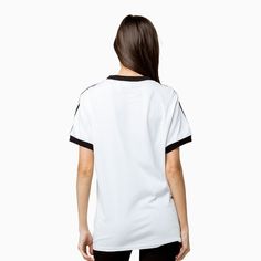 This Women's 3 Stripes Short Sleeve T Shirt is perfect for any active lifestyle. With a lightweight, breathable fabric and classic 3 stripes design, this tee will provide all-day comfort and effortless style. Color: White Style: DH3188 Short Sleeve T Shirt, Active Lifestyle, White Style, Striped Shorts, Stripes Design, Adidas Women, Effortless Style, Breathable Fabric, Latest Fashion