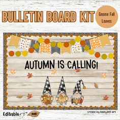 bulletin board with autumn is calling