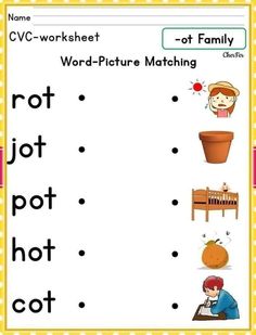 a worksheet with words and pictures for children to learn how to write the word