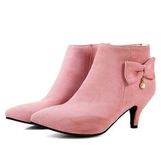 Category:Boots; Upper Materials:Nubuck; Embellishment:Bowknot; Season:Winter,Fall; Heel Type:Kitten Heel; Gender:Women's; Toe Shape:Pointed Toe; Type:Booties Ankle Boots; Style:Minimalism; Heel Height(inch):2-3; Outsole Materials:Rubber; Occasion:Daily; Closure Type:Zipper; Pattern:Solid Colored; Listing Date:08/03/2022; Production mode:External procurement; 2023 Trends:Heel Boots; Foot Length:; Foot Width:; Size chart date source:Provided by Supplier.; US Size:null; UK Size:14.5; EU Size:50 Ankle Boots Winter, Pointed Ankle Boots, Cheap Ankle Boots, Kitten Heel Boots, Boots Heel, Booties Ankle Boots, Zipper Heels, Winter Ankle Boots, Boots Winter