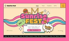 the website for sunrise fest is displayed